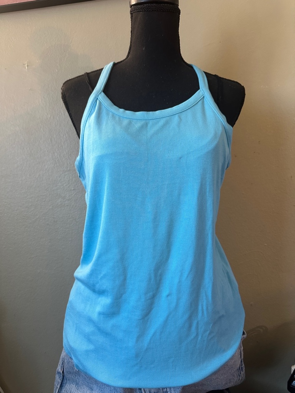 Womens Zyia active Light Blue Racerback Tank Top size medium athletic wear